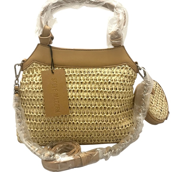 Steve Madden Tan and Cream Woven Women's Bag - Picture 2 of 8